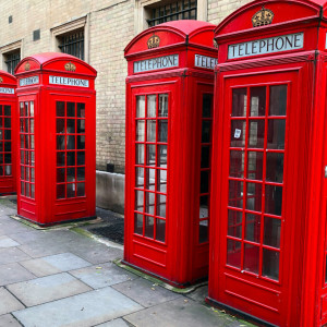 London's red telephone boxes, perfect for sketching