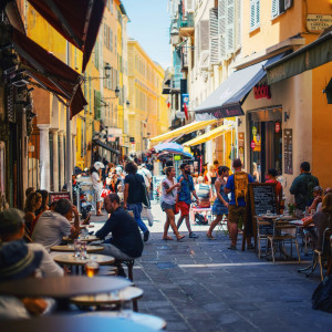 A street in Vieux Nice, Old Town, France