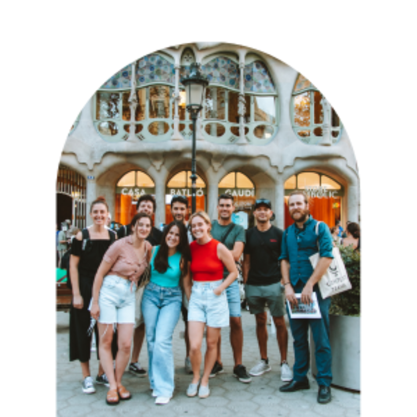 Group on tour in barcelona