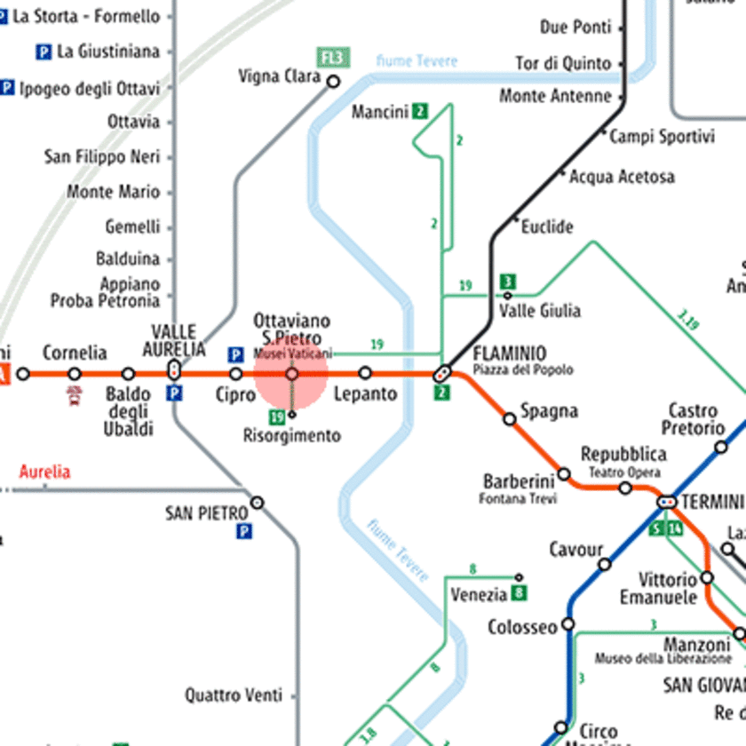 image of Rome metro map