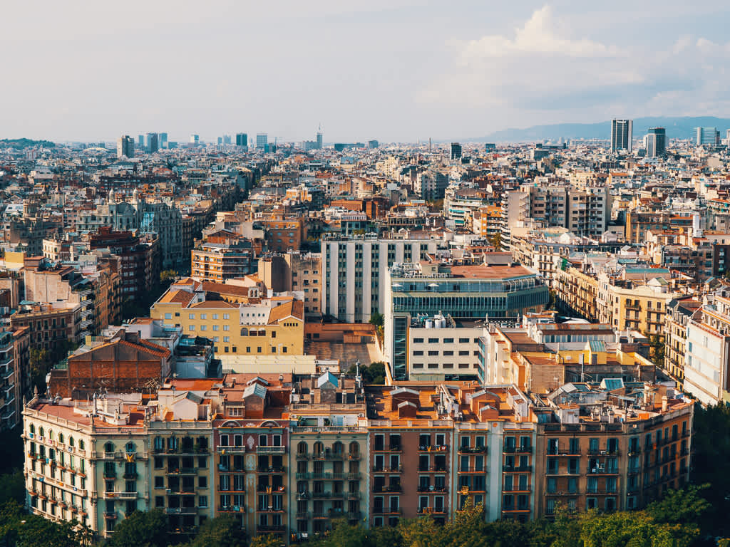 A city view of Barcelona, from the top of Dali's La Sagrada Familia