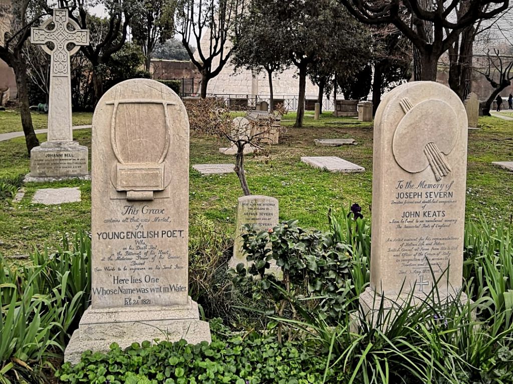Rome's Non-Catholic Cemetery where Percy Shelly and John Keats are buried