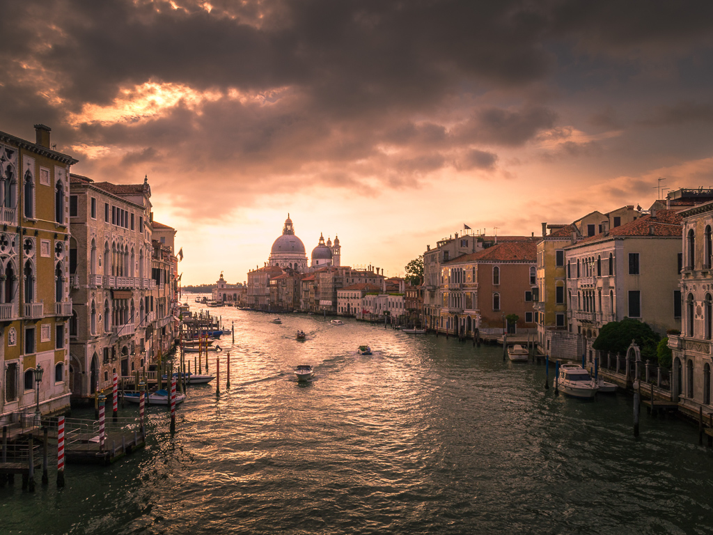 A view from the Grand Canal of Venice, where COVID-19 has caused a country-wide quarantine