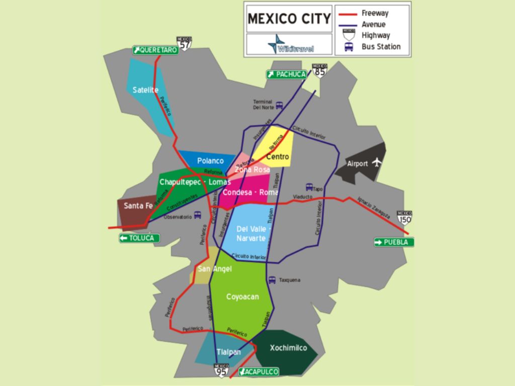 mexico tourist cities map