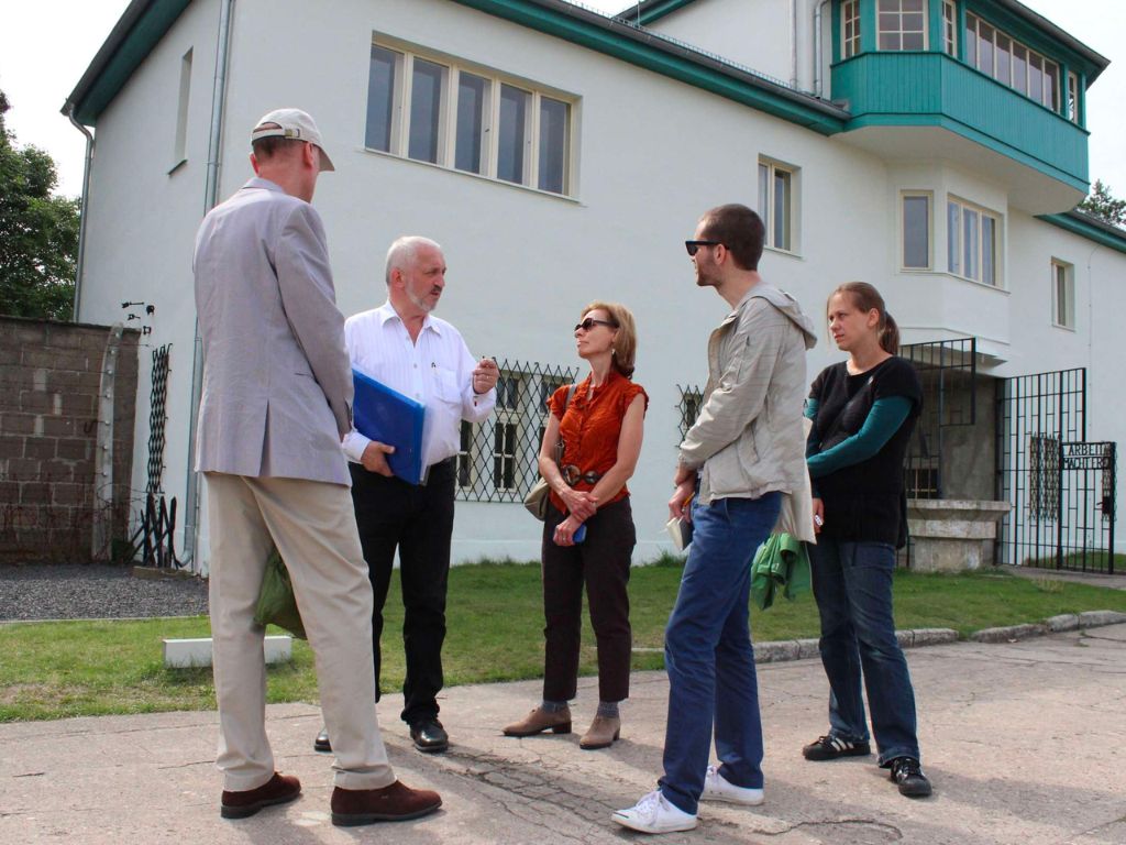 guests taking a tour at the camp