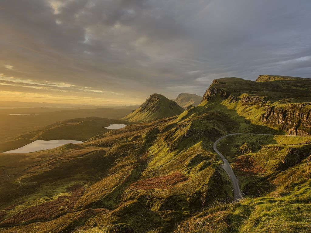 aerial view of Scottish Highlands and cliffside