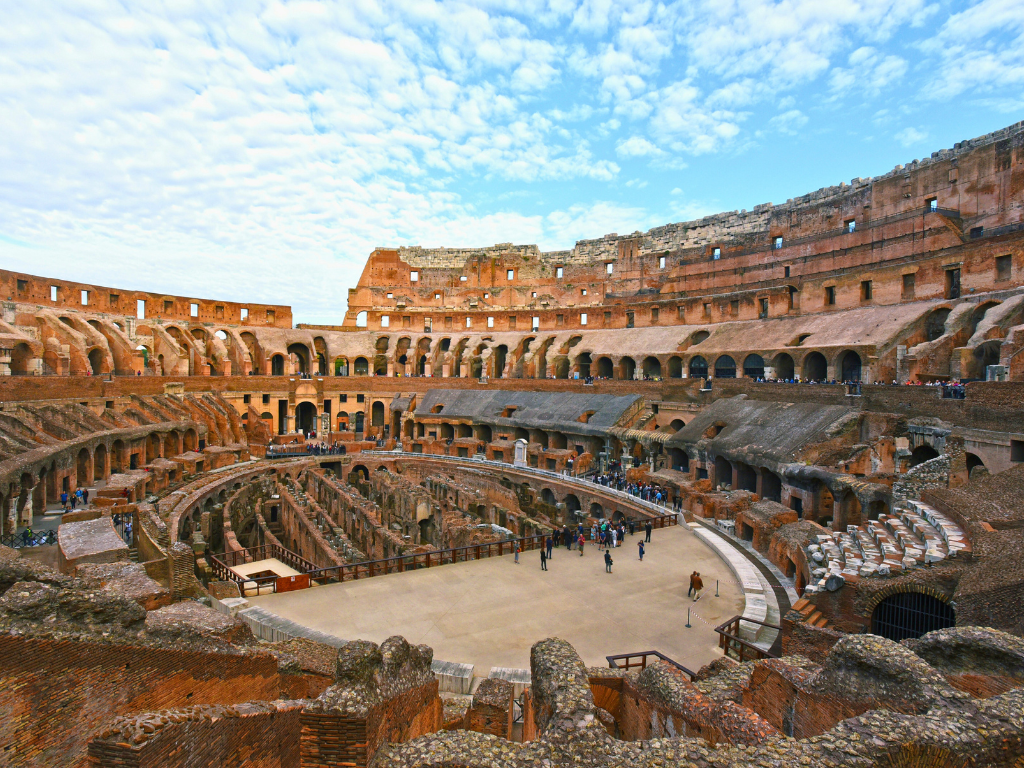 Visitors in the Colosseum