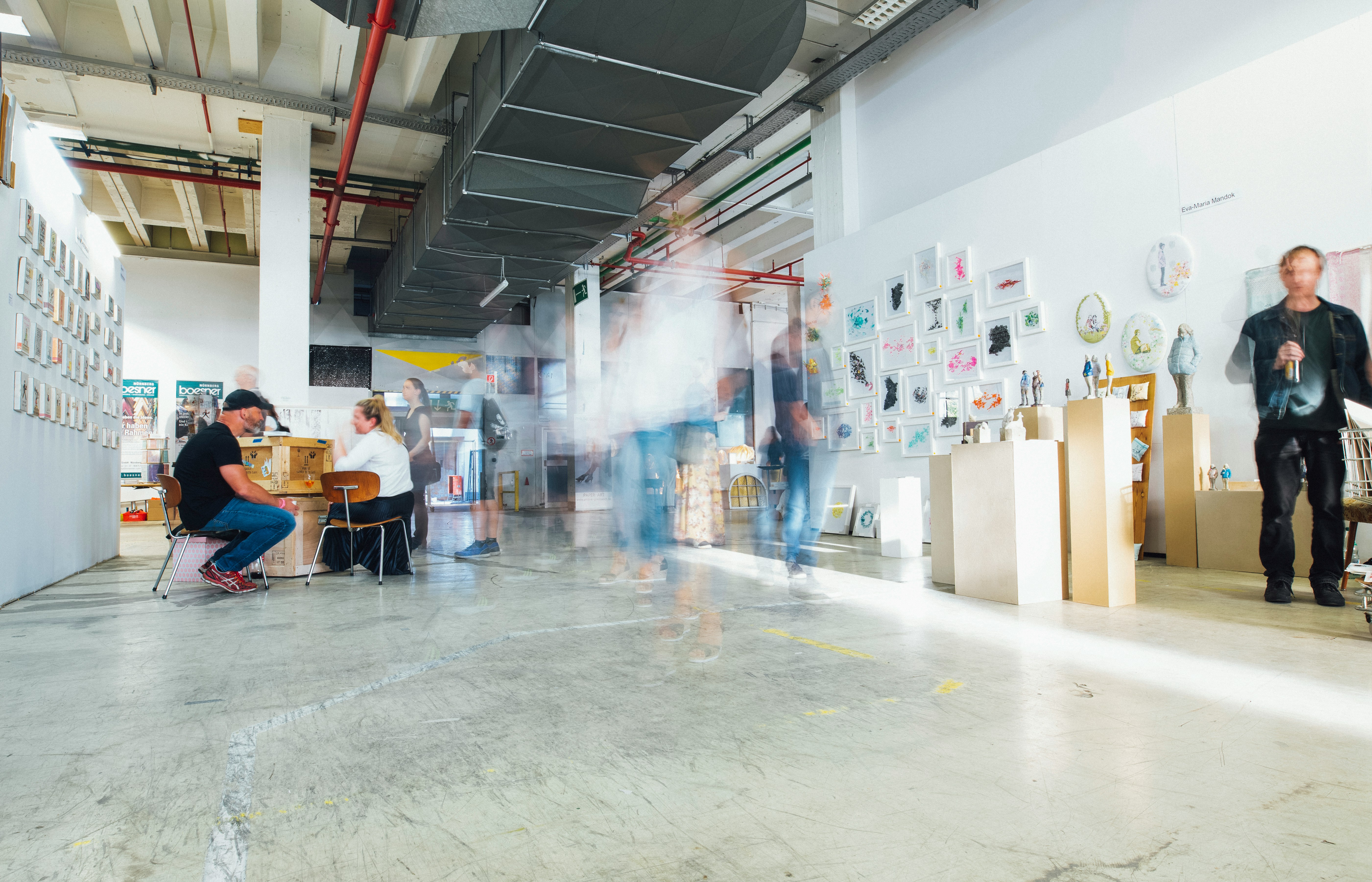 An art gallery shot in long exposure