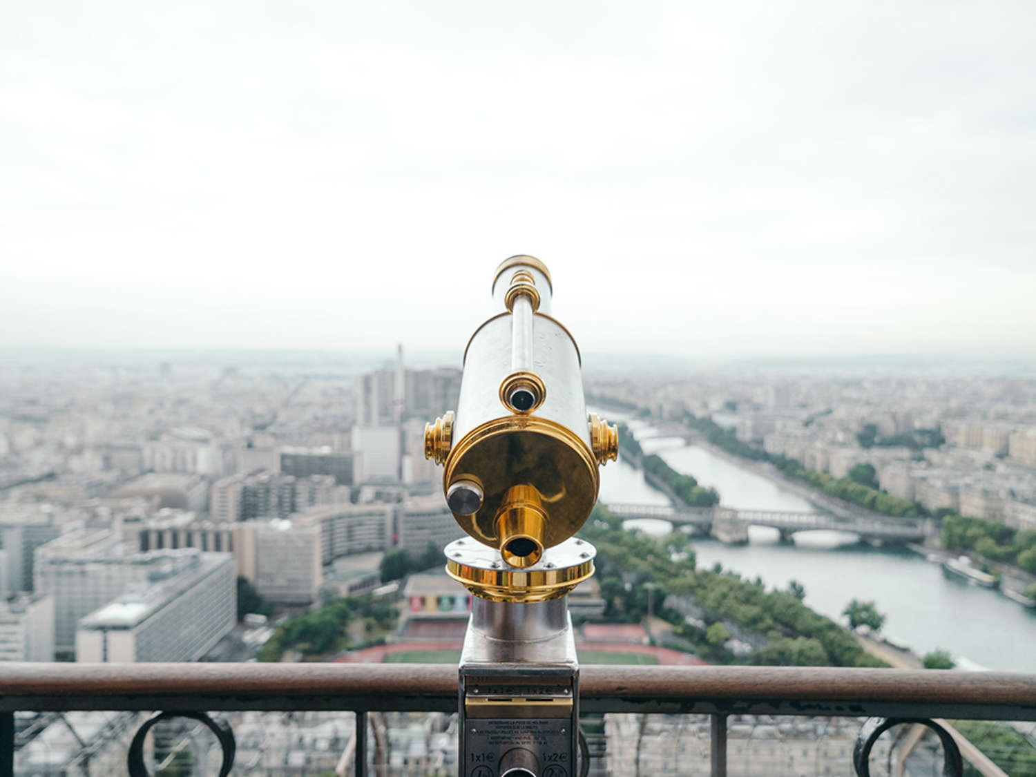 binoculars overlooking a cityscape