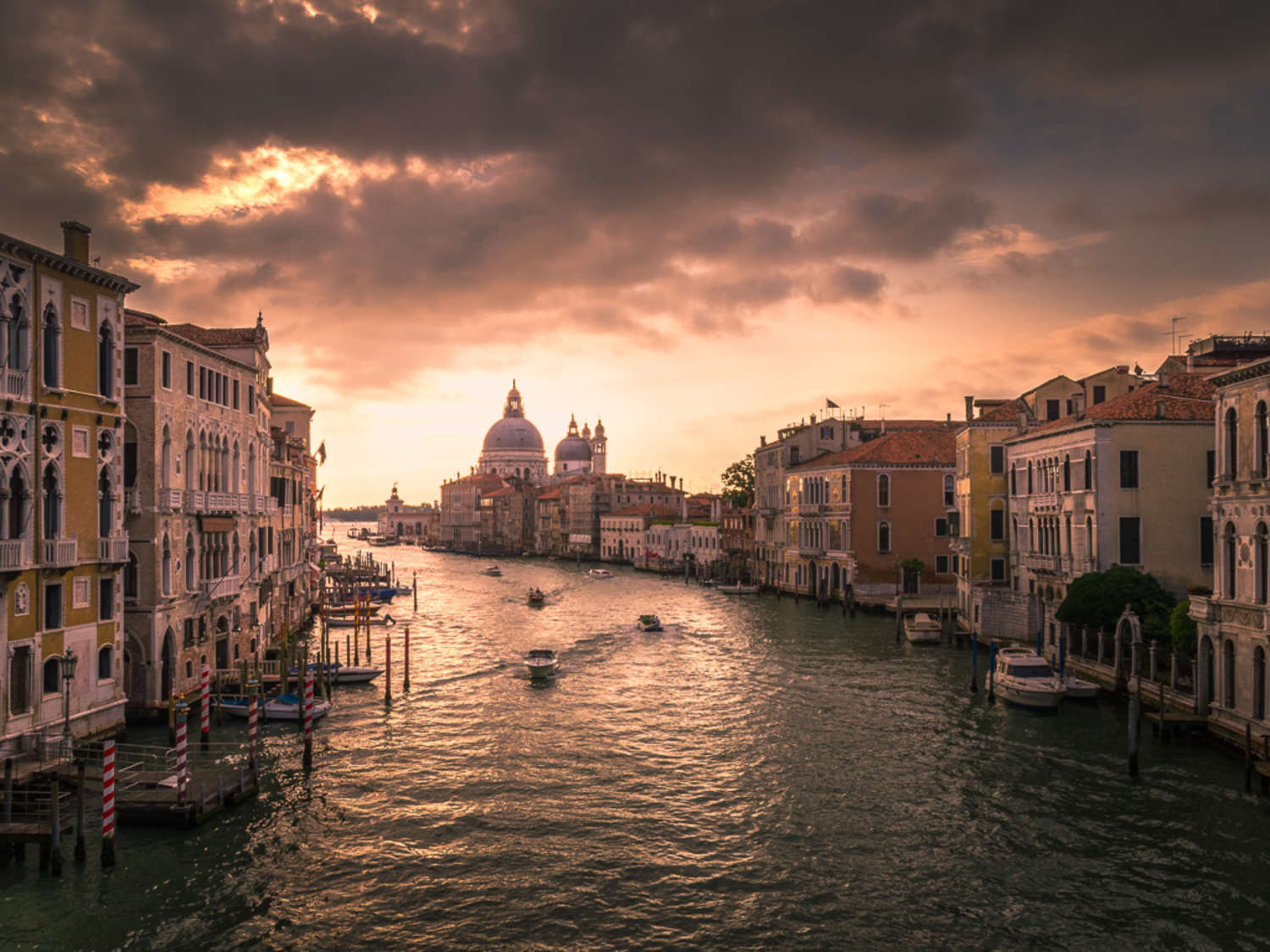 A view from the Grand Canal of Venice, where COVID-19 has caused a country-wide quarantine