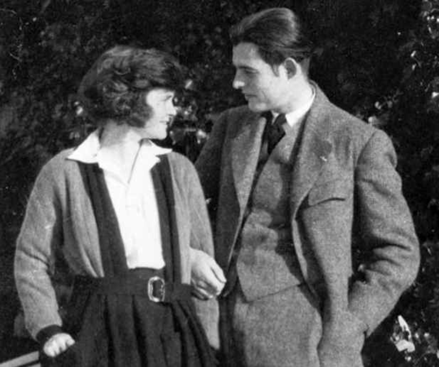 Winter, 1922: Ernest Hemingway and Hadley Hemingway in Chamby, Switzerland.