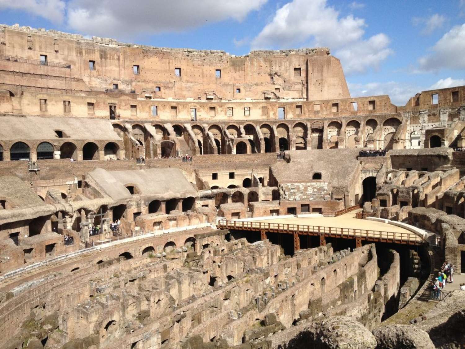 view of the interior of the Colosseum