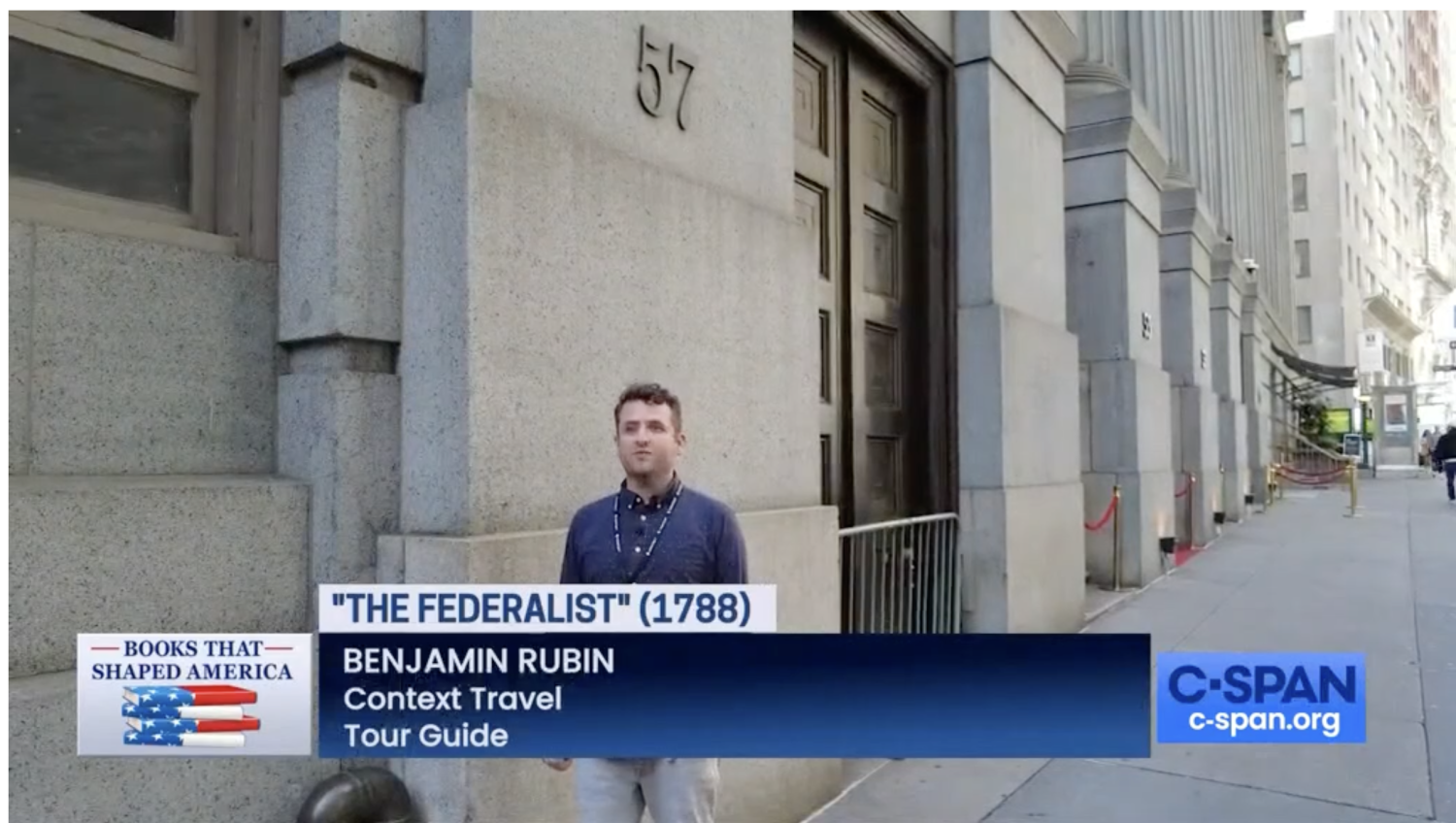 Benjamin Rubin leads a walking tour in New York City