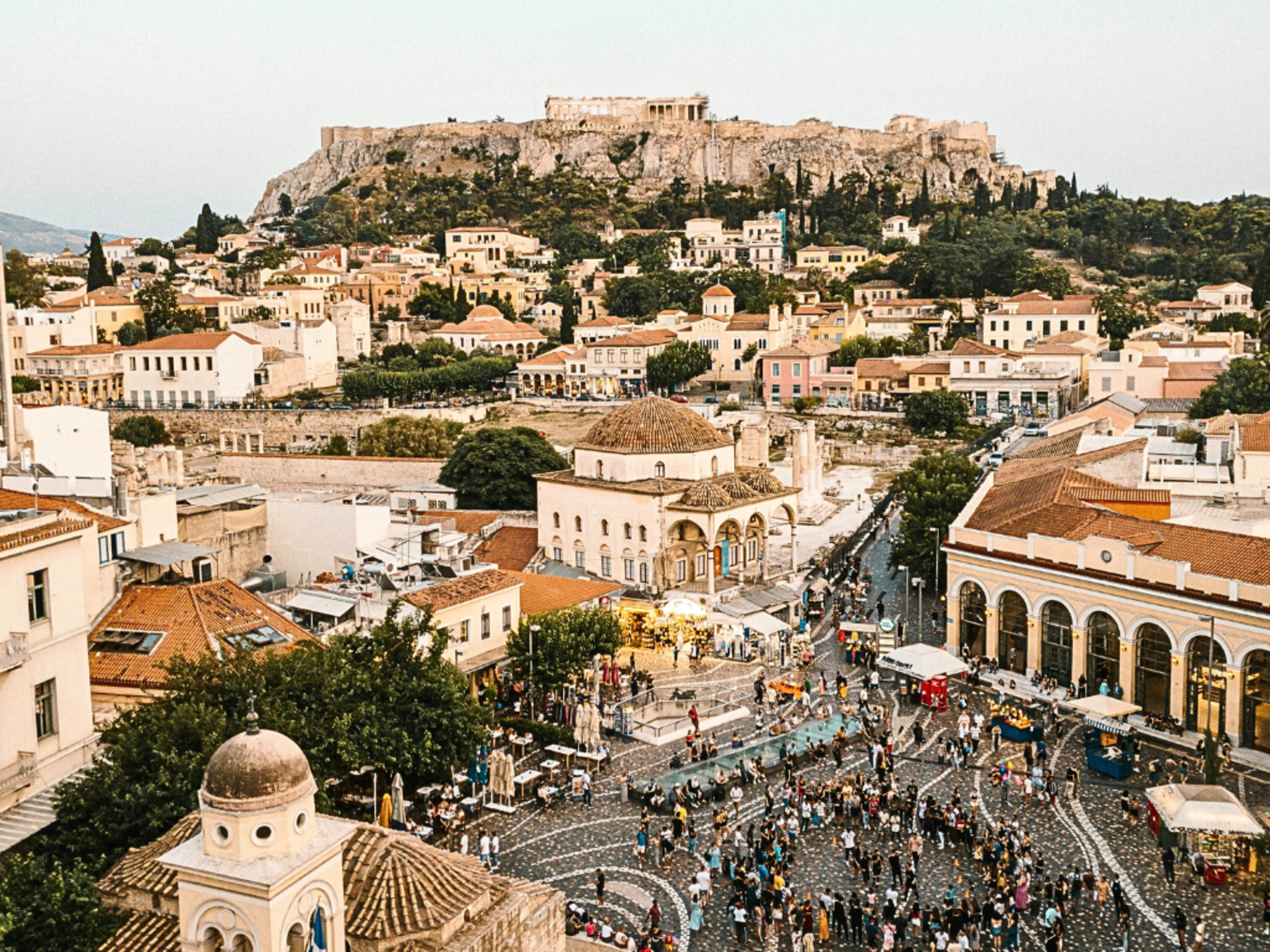 Monastiraki square in Athens, Greece.