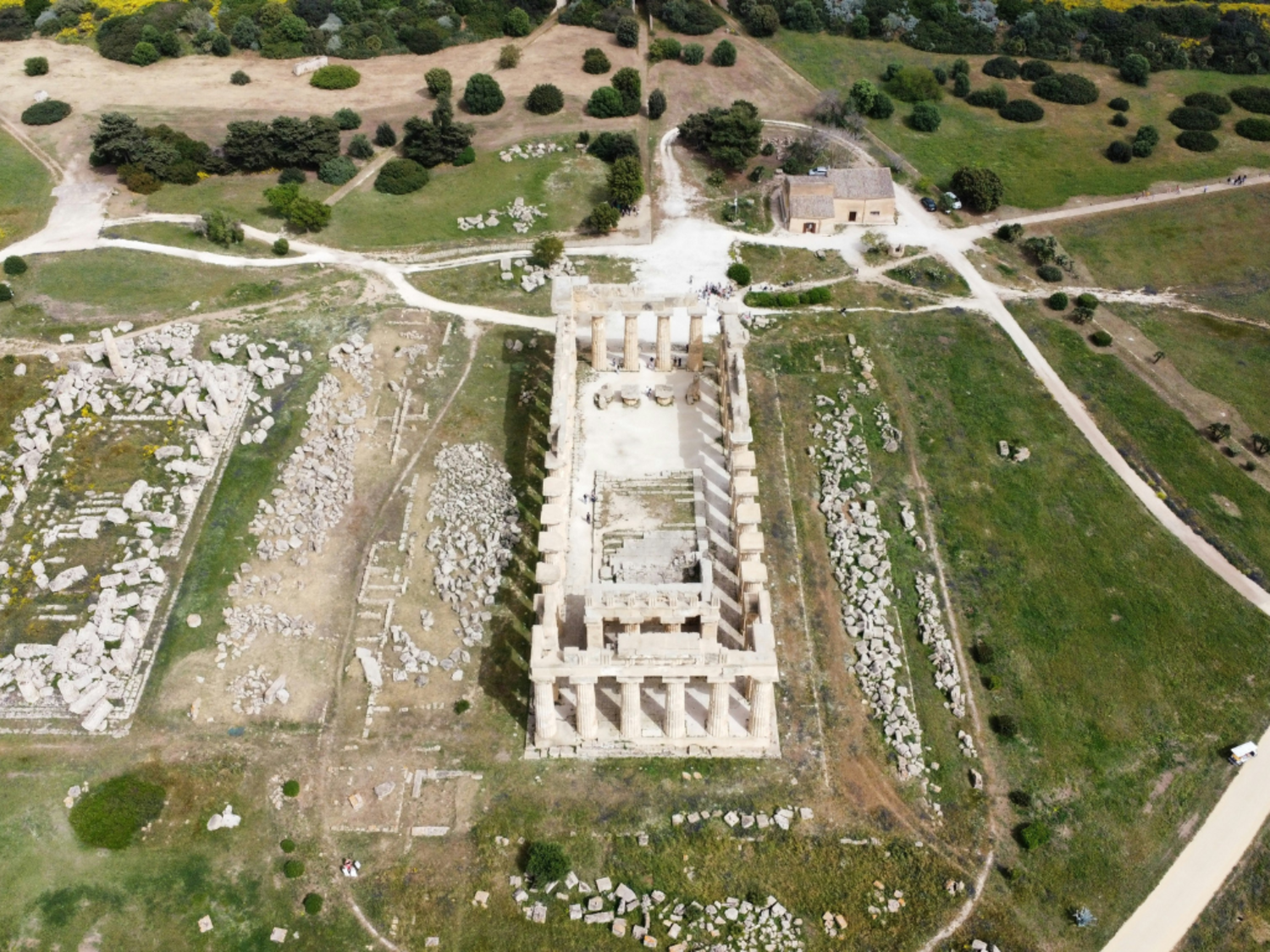 An aerial view of Selinunte, Sicily