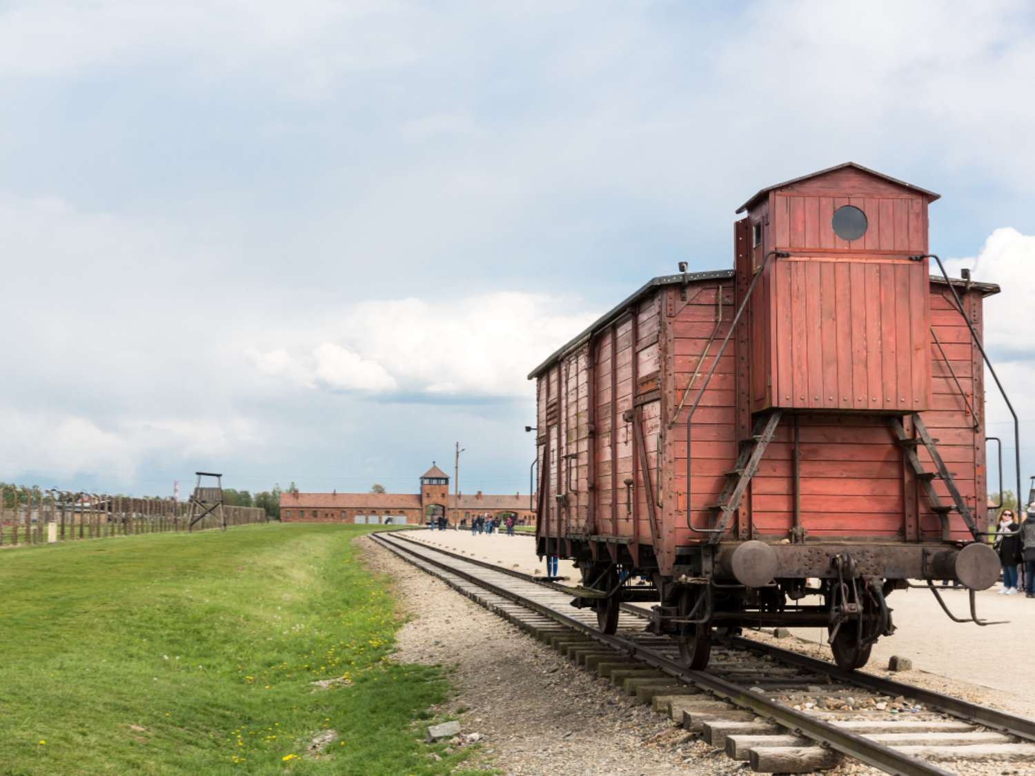 Train car in front of Auschwitz II